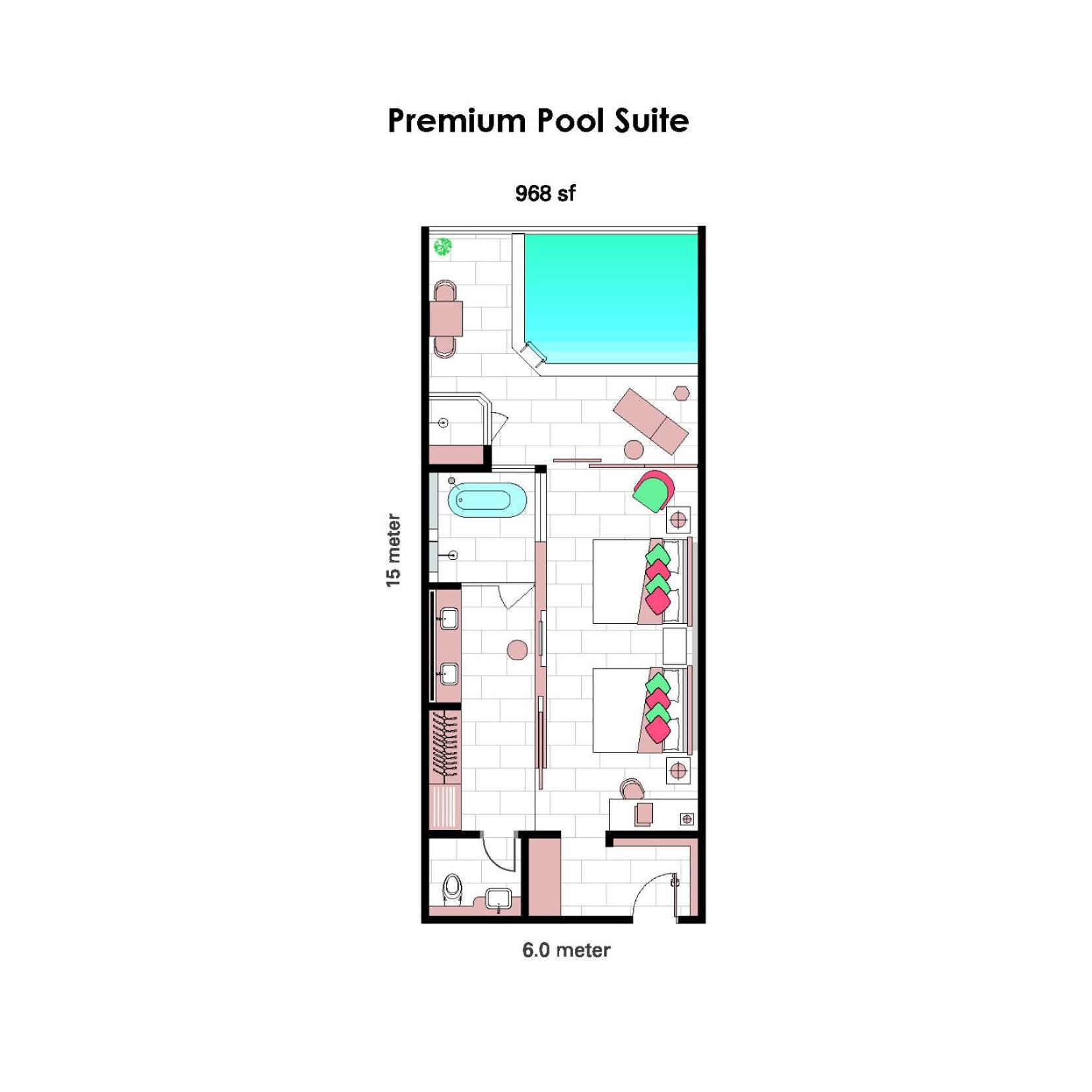 Lexis Suites Penang Bayan Lepas Buitenkant foto A floorplan of a typical hotel room